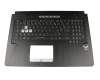 Keyboard incl. topcase FR (french) black/black with backlight original suitable for Asus TUF FX705GM