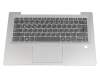 AM1YN000700 original Lenovo keyboard incl. topcase DE (german) grey/silver with backlight for fingerprint sensor
