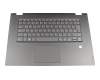 Keyboard incl. topcase DE (german) grey/grey with backlight original suitable for Lenovo IdeaPad C340-15IWL (81N5)