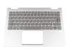 Keyboard incl. topcase DE (german) grey/silver with backlight original suitable for Lenovo Yoga 730-13IKB (81CT008EGE)
