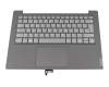 Keyboard incl. topcase DE (german) grey/black with backlight original suitable for Lenovo IdeaPad S340-14IWL (81N7)