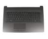 Keyboard incl. topcase DE (german) black/black (brushed) original suitable for HP 17-by1000