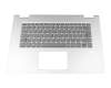 5CB0Q96489 original Lenovo keyboard incl. topcase DE (german) grey/silver with backlight