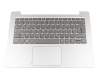 Keyboard incl. topcase DE (german) grey/silver with backlight original suitable for Lenovo IdeaPad 330S-14AST (81F8)