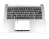 NK.I1317.00P original Acer keyboard incl. topcase DE (german) black/silver with backlight