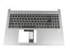Keyboard incl. topcase DE (german) black/silver with backlight original suitable for Acer Swift 3 (SF315-52)