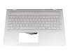Keyboard incl. topcase DE (german) silver/silver with backlight original suitable for HP Pavilion 15-cc023ng (2QF15EA)
