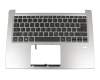 Keyboard incl. topcase DE (german) black/silver with backlight original suitable for Acer Swift 3 (SF314-56)