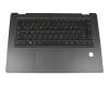 Keyboard incl. topcase DE (german) black/black with backlight with cut-out for FingerPrint readers original suitable for Lenovo Yoga 510-14ISK (80S700ADGE)