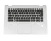 Keyboard incl. topcase DE (german) black/white with backlight with cut-out for FingerPrint readers original suitable for Lenovo Yoga 510-14ISK (80S700FUGE)
