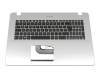Keyboard incl. topcase DE (german) black/silver with backlight original suitable for Asus X705UD