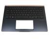 0KNB0-262LGE00 original Asus keyboard incl. topcase DE (german) black/blue with backlight