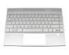 Keyboard incl. topcase DE (german) silver/silver with backlight original suitable for HP Envy 13-aq0200
