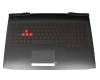 Keyboard incl. topcase DE (german) black/red/black with backlight 150W original suitable for HP Omen 17-an042ng (2PW90EA)