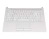 Keyboard incl. topcase DE (german) white/white original suitable for HP 14-ma0000