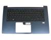 NKI131S02D original Acer keyboard incl. topcase DE (german) black/blue with backlight