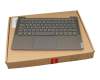Keyboard incl. topcase DE (german) grey/grey with backlight original suitable for Lenovo Yoga S740-14IIL (81RS)