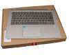 Keyboard incl. topcase DE (german) grey/silver with backlight original suitable for Lenovo Flex 6-14IKB (81EM)