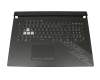 Keyboard incl. topcase DE (german) black/black with backlight original suitable for Asus ROG Strix G17 G712LWS