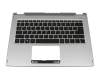 Keyboard incl. topcase DE (german) black/silver with backlight original suitable for Acer Spin 3 (SP314-54N)