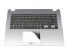 Keyboard incl. topcase DE (german) black/silver original suitable for Asus VivoBook 15 F505BA