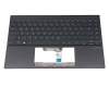 Keyboard incl. topcase DE (german) black/black with backlight original suitable for Asus UX425IA