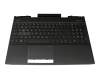 Keyboard incl. topcase CH (swiss) black/black with backlight original suitable for HP Omen 15-dc0000