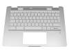 L79250-041 original HP keyboard incl. topcase DE (german) white/silver with backlight