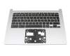 Keyboard incl. topcase DE (german) black/grey with backlight original suitable for Acer Chromebook 514 (CB514-1HT-P5C0)