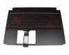 Keyboard incl. topcase DE (german) black/black with backlight original suitable for Acer Nitro 7 (AN715-51)