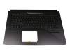 Keyboard incl. topcase DE (german) black/black with backlight (RGB Backlight) original suitable for Asus ROG Strix GL703VD