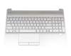 Keyboard incl. topcase DE (german) silver/silver original suitable for HP 15-dw0000