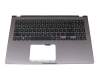 Keyboard incl. topcase DE (german) black/grey with backlight original suitable for Asus ExpertBook P1 P1510CDA