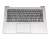 Keyboard incl. topcase DE (german) grey/silver with backlight original suitable for Lenovo IdeaPad 530S-14IKB (81EU007DGE)