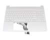 Keyboard incl. topcase DE (german) white/white with backlight original suitable for HP 15s-fq1000
