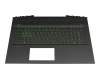 Keyboard incl. topcase DE (german) black/black with backlight original suitable for HP Pavilion Gaming 17-cd1000