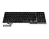 Keyboard CH (swiss) black/silver with backlight original suitable for Fujitsu LifeBook E753