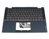 Keyboard incl. topcase DE (german) dark grey/blue with backlight blue original suitable for Lenovo IdeaPad Flex 5-14ALC05 (82HU)