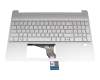 Keyboard incl. topcase DE (german) silver/silver with backlight original suitable for HP 15s-fq5000