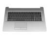 Keyboard incl. topcase DE (german) black/silver with backlight w/o ODD original suitable for HP 470 G7