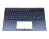 Keyboard incl. topcase DE (german) blue/blue with backlight original suitable for Asus ZenBook 15 UX534FT