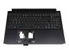 Keyboard incl. topcase DE (german) black/white/black with backlight (Connection cable 29mm) original suitable for Toshiba Satellite S50W-C