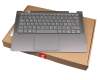 Keyboard incl. topcase CH (swiss) grey/grey with backlight original suitable for Lenovo Yoga C740-14IML (81TC)