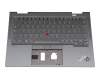 5M11C41071 original Lenovo keyboard incl. topcase DE (german) grey/grey with backlight and mouse-stick
