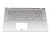 Keyboard incl. topcase DE (german) silver/silver with backlight original suitable for Asus VivoBook 17 R754EA