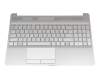 Keyboard incl. topcase DE (german) silver/silver Incl. touchpad original suitable for HP 15-dw3000