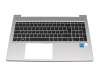 Keyboard incl. topcase DE (german) black/silver with backlight original suitable for HP ProBook 455 G8