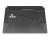 Keyboard incl. topcase DE (german) black/transparent/black with backlight original suitable for Asus TUF F15 FX506LU