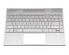 Keyboard incl. topcase DE (german) silver/black original suitable for HP Envy 13-aq0300