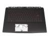 957-16W11E-C08 original MSI keyboard incl. topcase DE (german) black/black with backlight